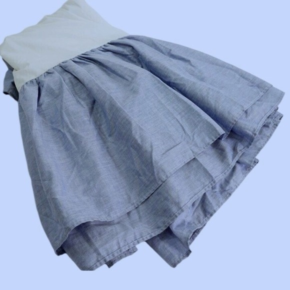 Lauren Ralph Lauren Full Bed Skirt Chambray Blue Ruffle New in Pkg 100% Cotton - Picture 2 of 10
